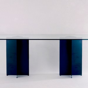 X Table  Métal bronzé et ve... 1987