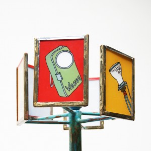 Y'A T-IL UNE VIE APRÈS LE DESIGN ? Lampadaire DKR Métal recyclé, fi... 1993